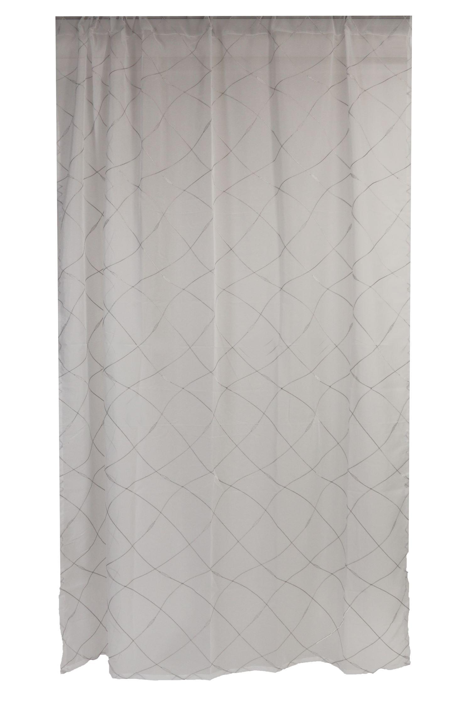 Draperie gata confecționată 51172 - argintiu, textil (140/240cm)