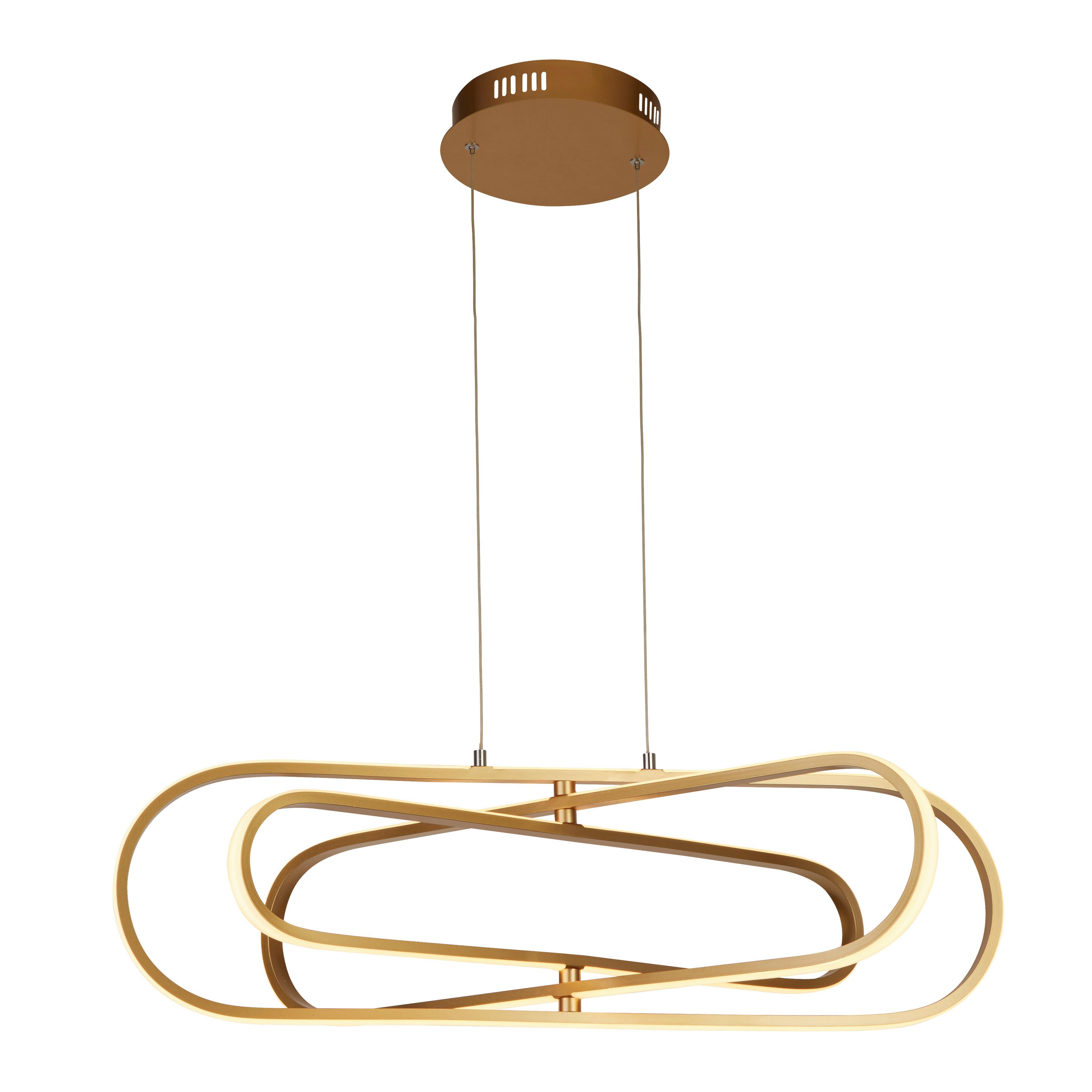 LED Függeszték Clip 61775go - aranyszínű/fehér, Design, műanyag/fém (120/80/74,5cm)