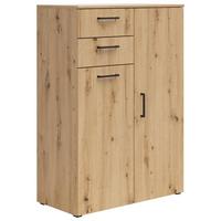 Kommode Eiche Artisan - Anthrazit/Schwarz, Modern, Holzwerkstoff/Kunststoff (80/115/40cm) - Premium Living