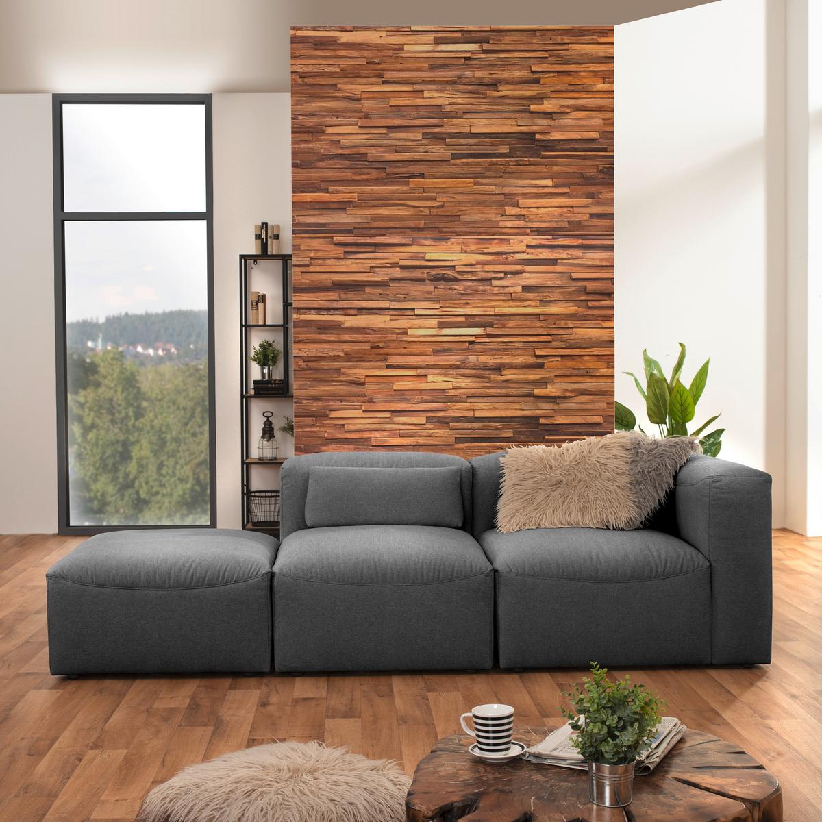 SOFAELEMENT LENA - Anthrazit/Schwarz, Design, Kunststoff/Textil (75/73/100cm) - Max Winzer