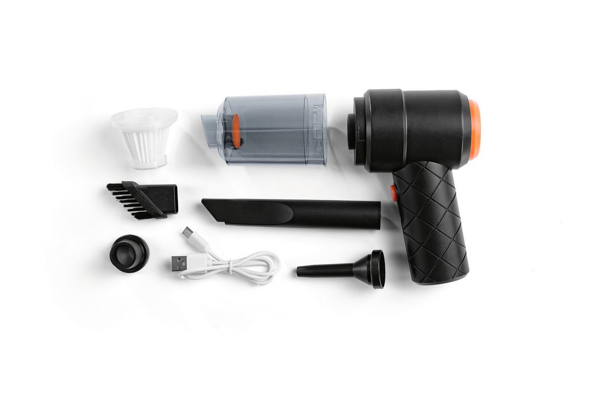 Akku-Handstaubsauger Cleanmaxx Orange/Schwarz max. 48 Watt - Schwarz/Orange, Basics, Kunststoff (32/14cm)
