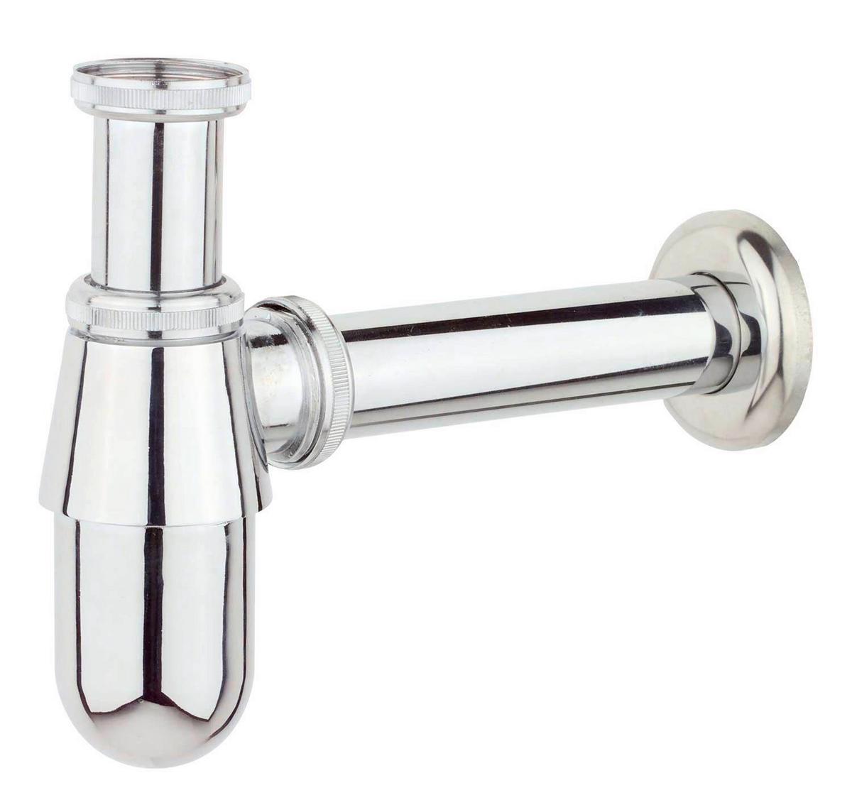 Siphon in Chromfarben - Chromfarben, Kunststoff/Metall (6,5/18,5/26cm) - Schütte