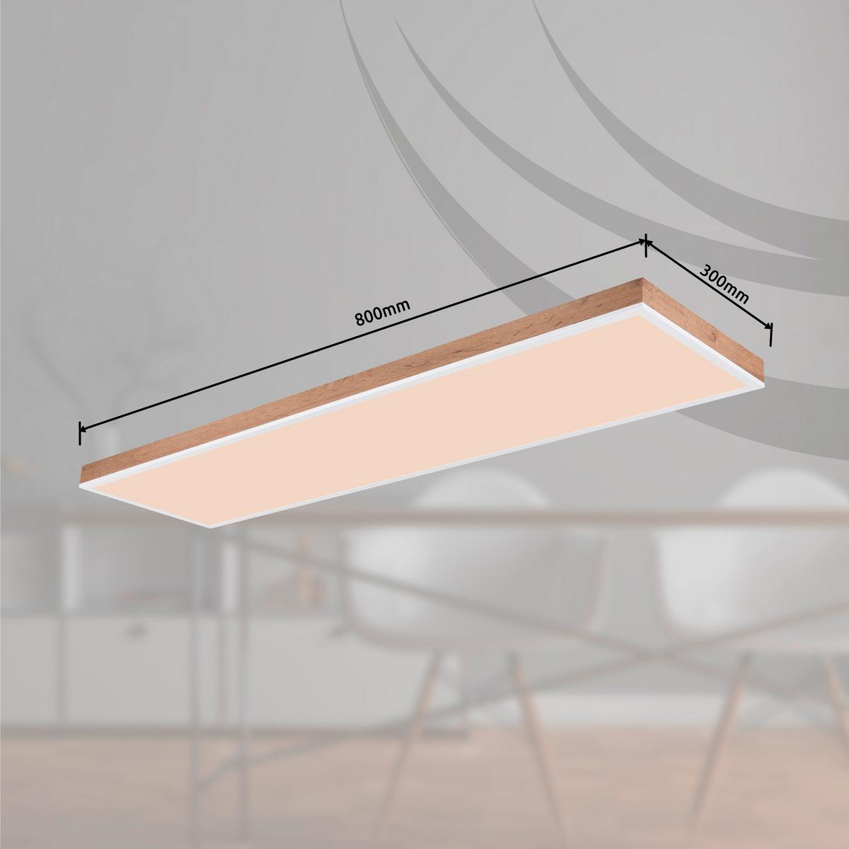 Stropna Led-svetilka Doro, S Sijalko - bela/temno rjava, Natur, kovina/umetna masa (120/30/7,5cm) - Globo