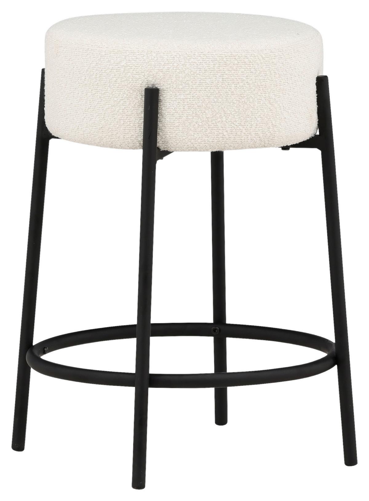 BARHOCKER TUCSON - Schwarz/Weiß, Design, Textil/Metall (50/60/50cm) - Livetastic