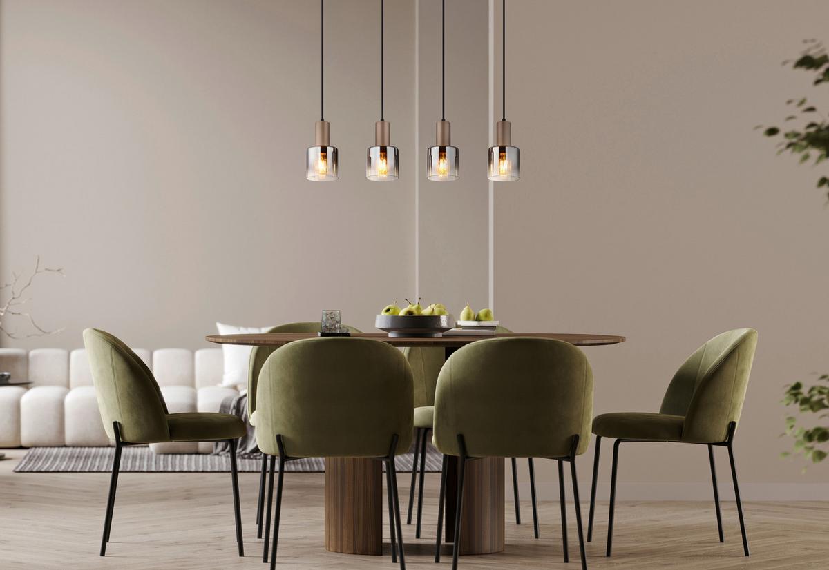 Hängeleuchte 54318-4h Walton - Chromfarben/Klar, Design, Glas/Kunststoff (78/12/150cm) - Globo