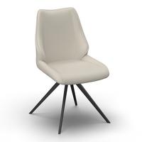 Stuhl Milana Hellgrau Webstoff Drehbar Gepolstert - Hellgrau/Schwarz, MODERN, Holz/Textil (54/93/59cm) - Bessagi Home