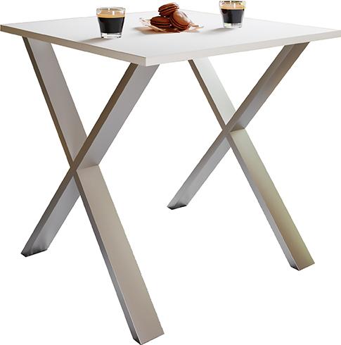 Jedilna Miza Xona, Srebrna, Bela - srebrne barve/črna, Basics, kovina/leseni material (80/50/76cm) - MID.YOU