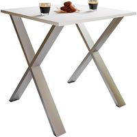 Jedilna Miza Xona, Srebrna, Bela - srebrne barve/črna, Basics, kovina/leseni material (80/50/76cm) - MID.YOU