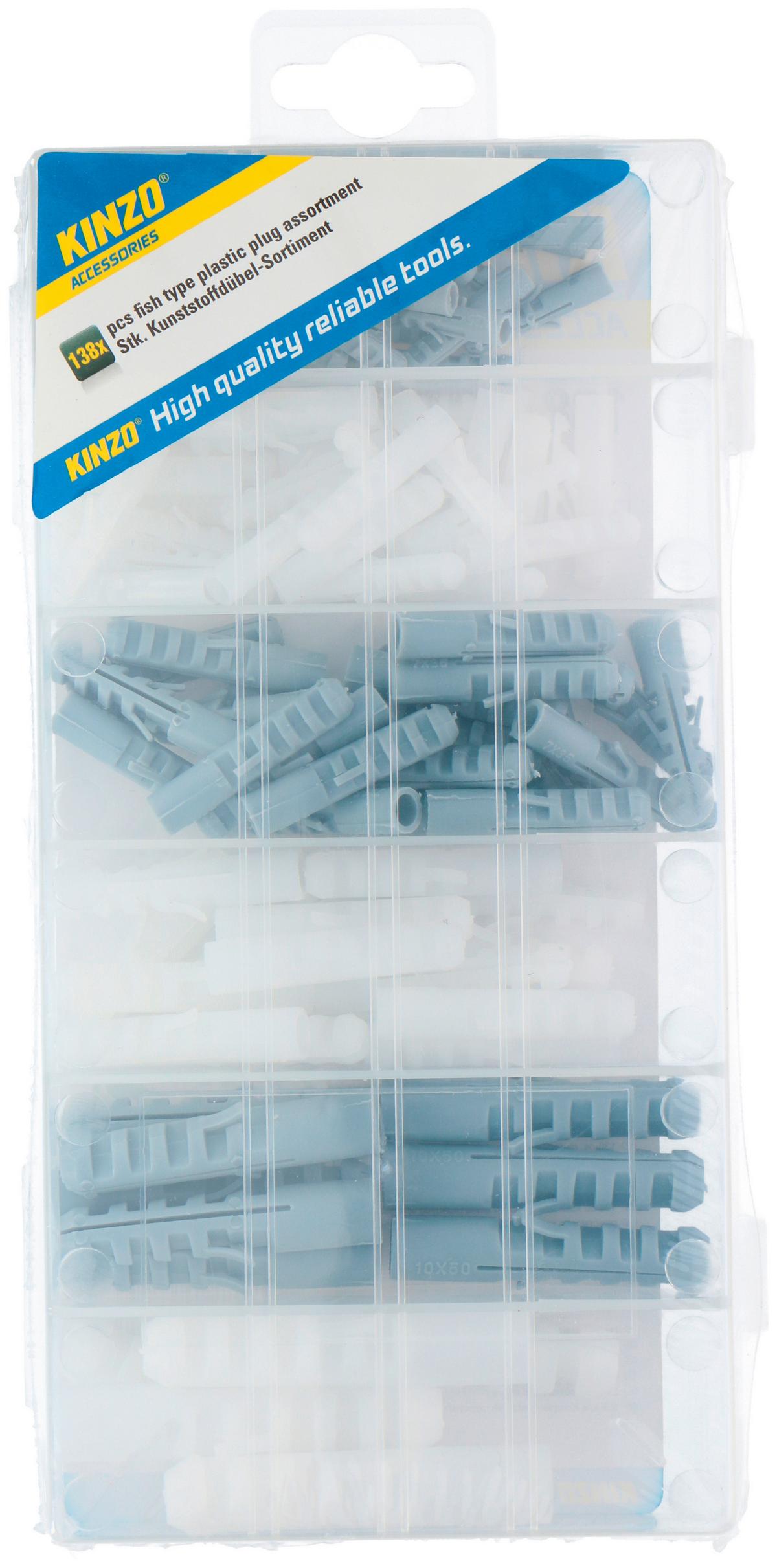 Dübel Szett Kinzo - fehér/szürke, műanyag