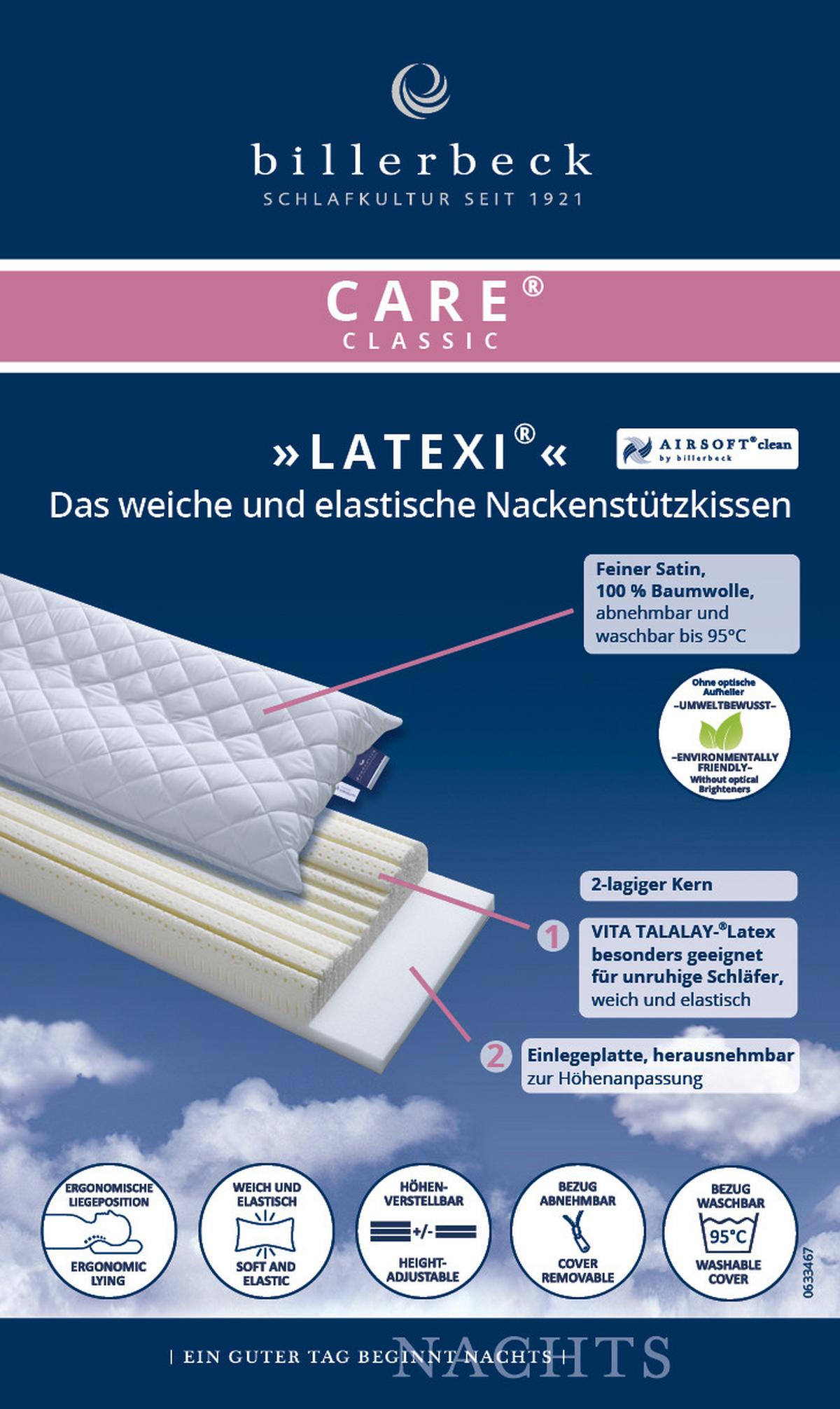 PODUSZKA POD KARK LATEXI - Basics (40/80cm) - Billerbeck