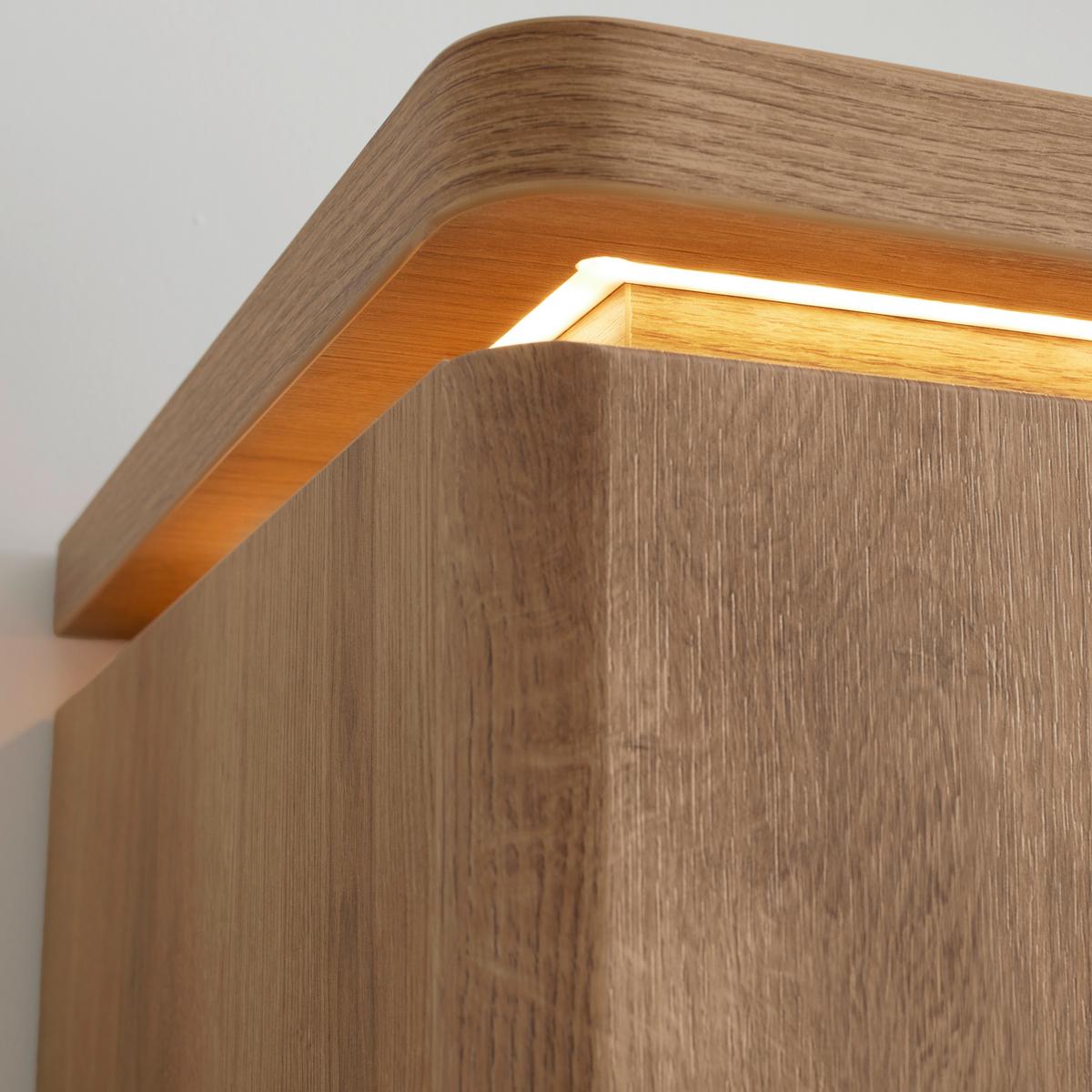 Vitrine Alameda Eichefarben inkl. Oberbodenbeleuchtung - Eichefarben, Modern, Glas/Holzwerkstoff (75/208/38cm) - Mömax