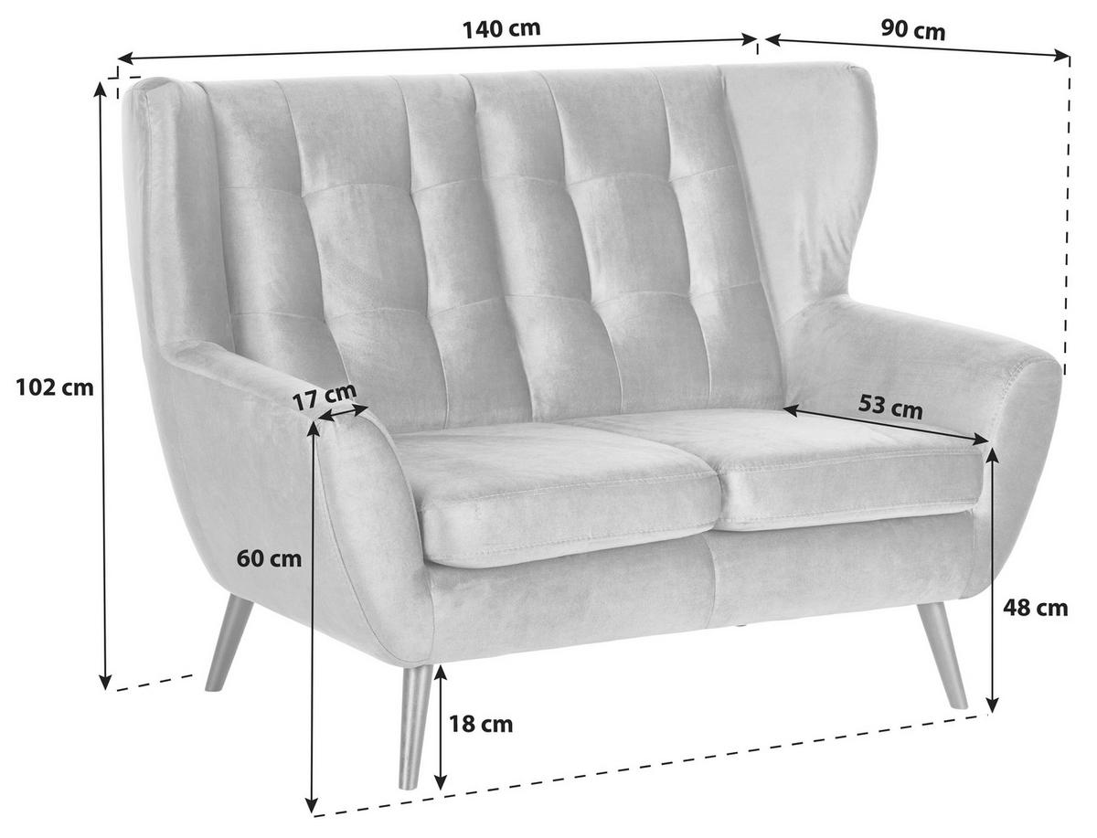 Dvosed Lahti - maslinasto zelena/crna, Moderno, drvo/tekstil (140/102/90cm) - Luca Bessoni