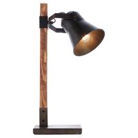 Tischleuchte Plow Schwarz max. 10 Watt - Schwarz, Natur, Holz/Metall (16/55cm) - Brilliant
