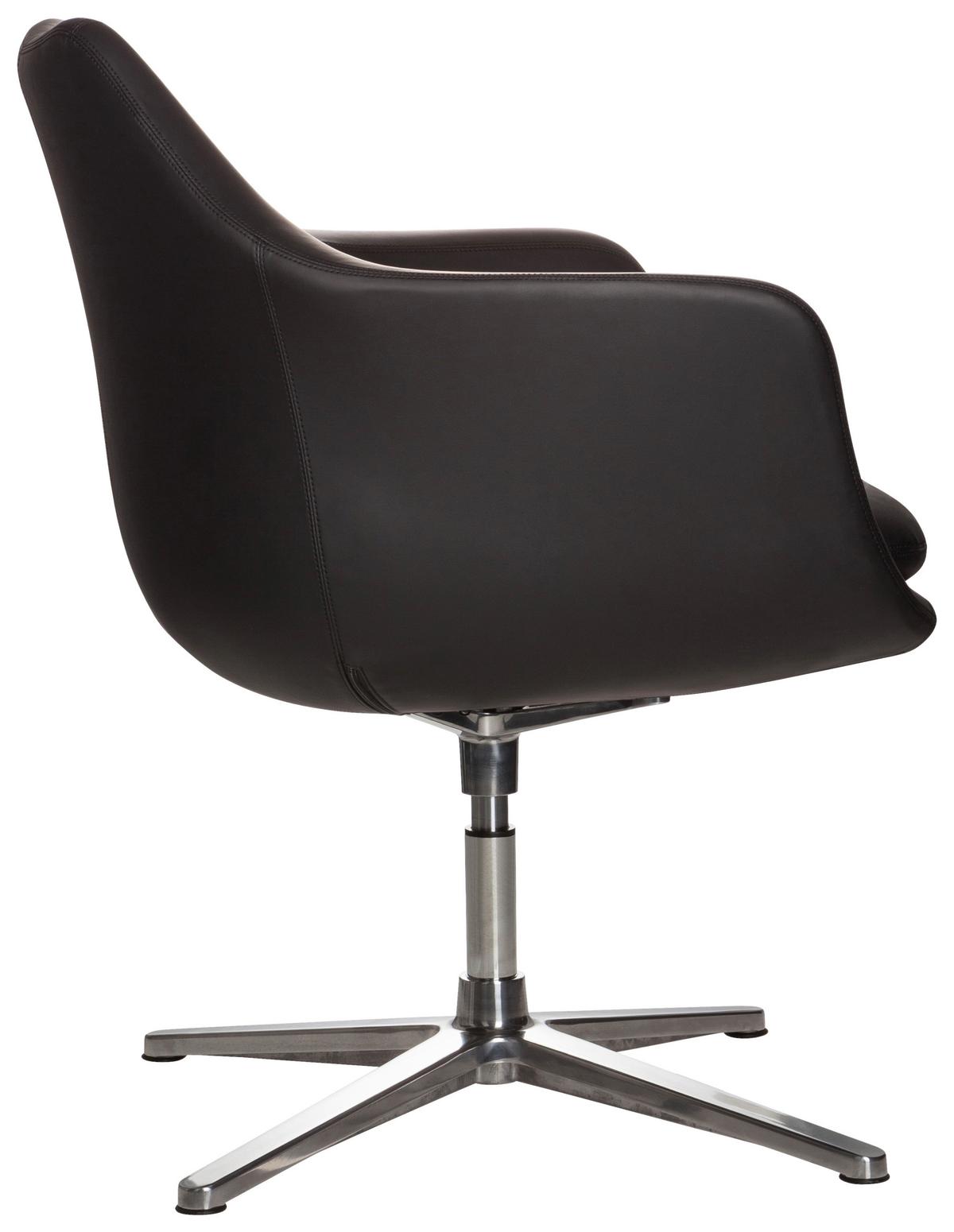 Vrtljivi Stol Artemia, Črna - srebrne barve/črna, Basics, kovina/tekstil (67/85/63cm) - MID.YOU