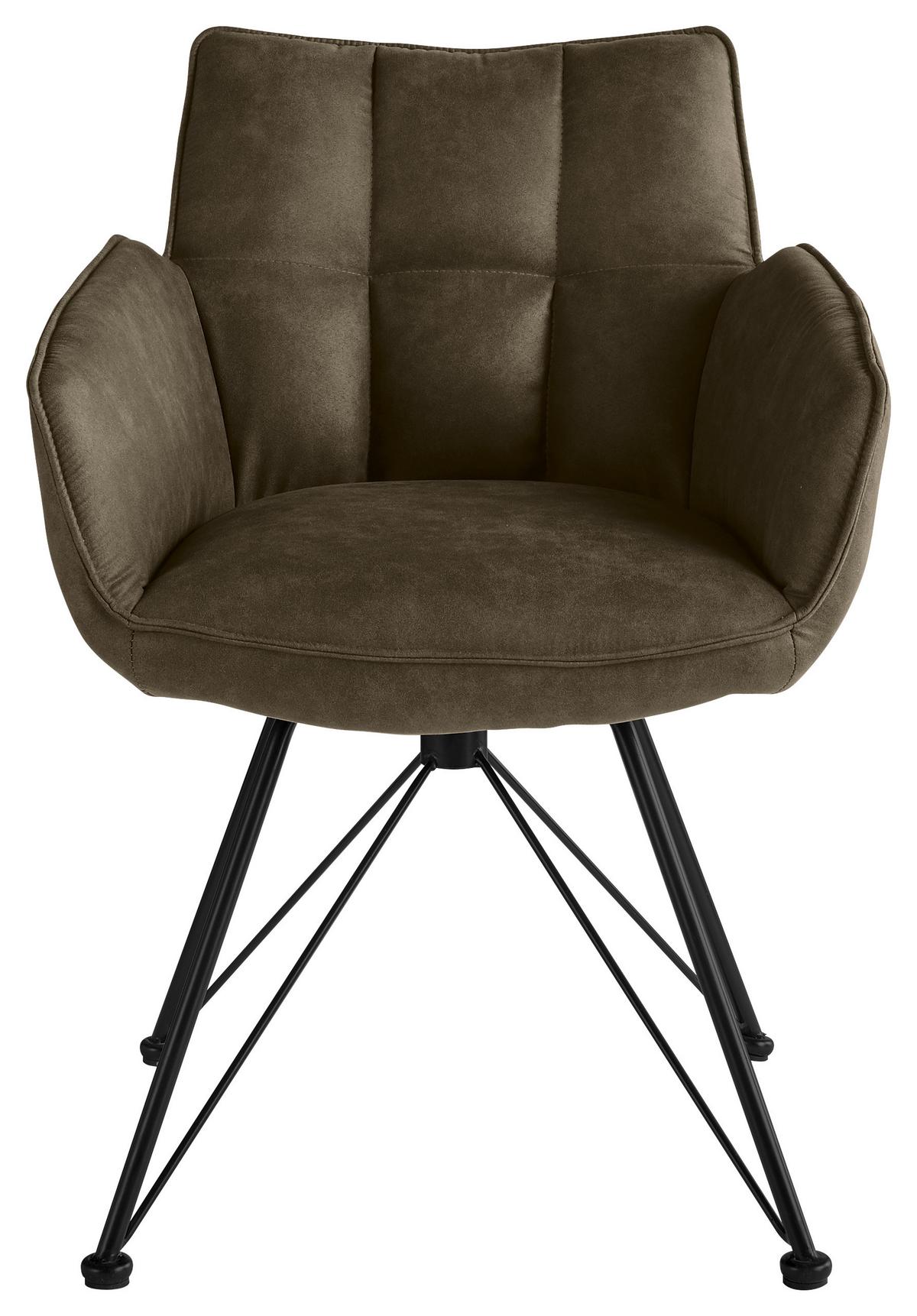 KRZESŁO Z PODŁOKIETNIKAMI FRISCO - czarny/taupe, Design, metal/tkanina (60/84/65cm) - SetOne by Musterring