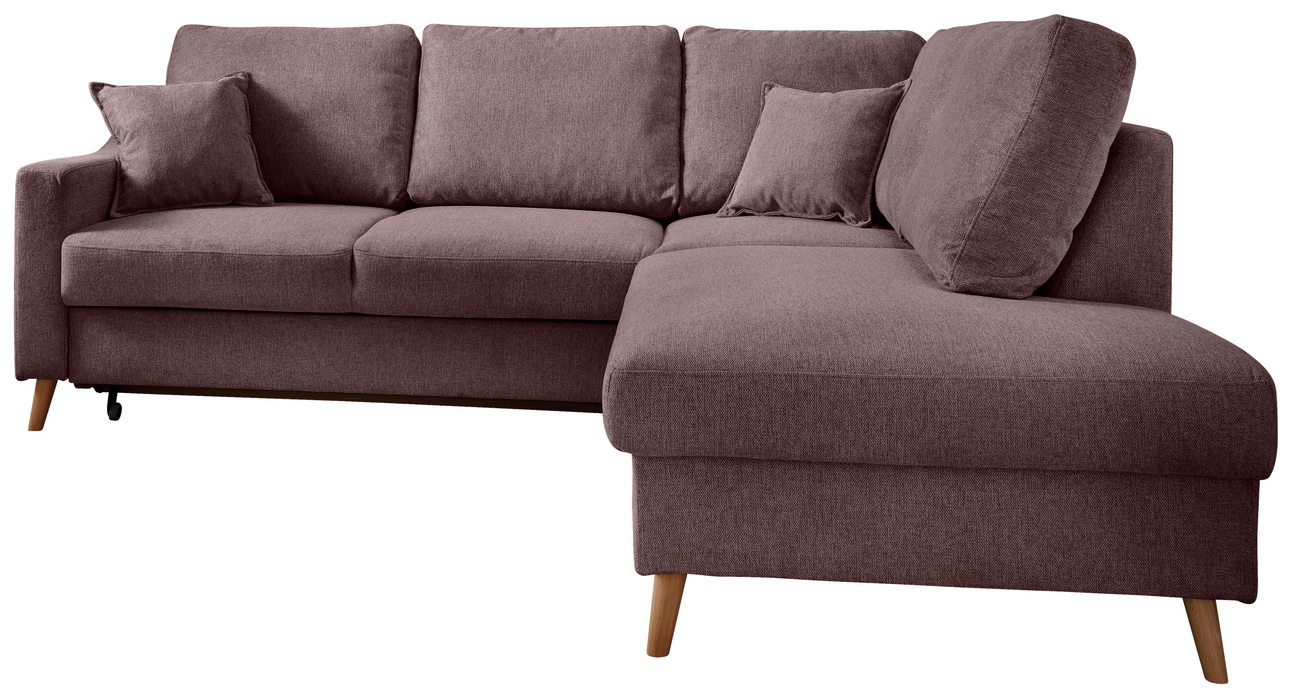 Wohnlandschaft Valentina Bordeaux Struktur - Bordeaux/Naturfarben, KONVENTIONELL, Holz/Textil (230/200cm) - P & B