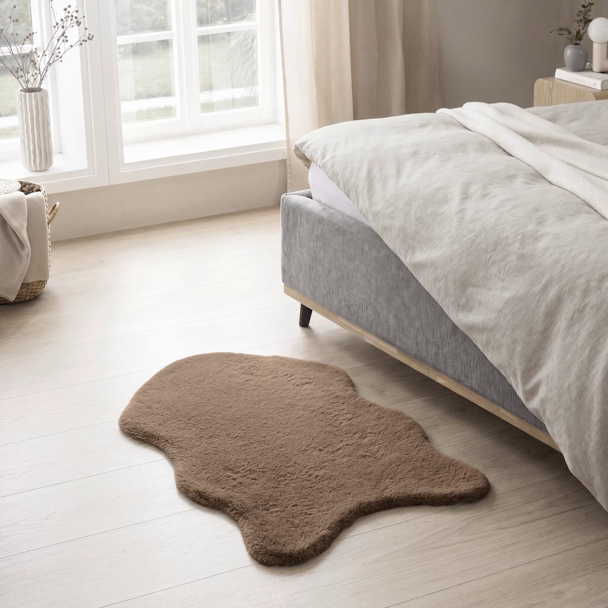 Blană artificială Susi - cafeniu/roz antic, Romantik / Landhaus, textil/blană (90/60cm) - Modern Living