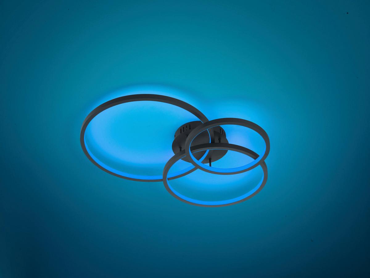 LED-Deckenleuchte Aaron Wiz / Smart in Anthrazit max. 36W - Anthrazit, Design, Metall (79/10,5/64cm) - Trio Leuchten