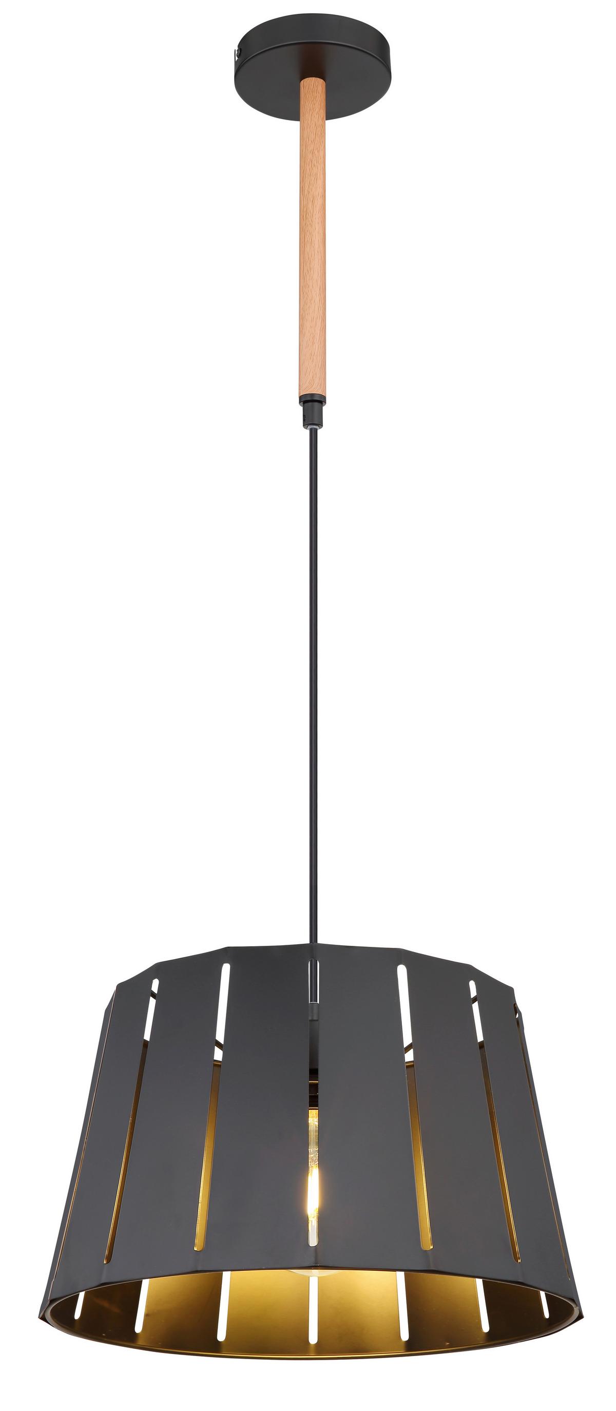 Hängeleuchte Luna Schwarz max. 40 Watt - Schwarz, Design, Metall (35/120cm) - Globo