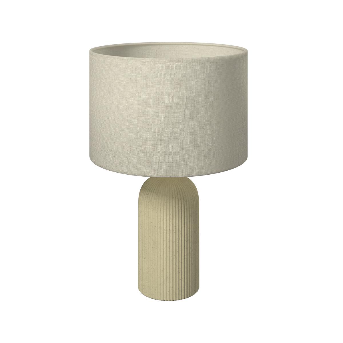 Tischleuchte Lucina Beige/Creme max. 40 Watt - Beige/Messingfarben, MODERN, Keramik/Textil (30/46cm) - Bessagi Home