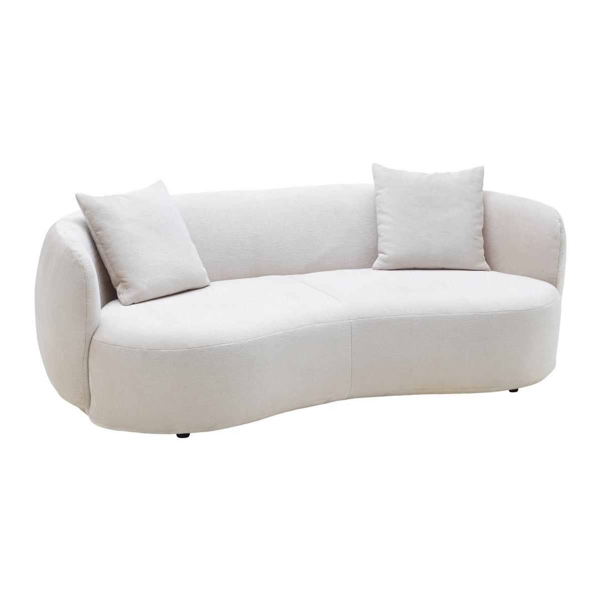 Bigsofa Leonas in Beige runde Form, inkl. 2 Kissen - Beige/Schwarz, MODERN, Kunststoff/Textil (235/72/110cm) - Premium Living