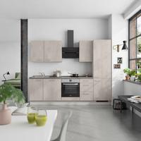 Küchenblock Riva High m. Geräten Grau - Schieferfarben/Edelstahlfarben, MODERN, Holzwerkstoff/Metall (270cm) - Nobilia