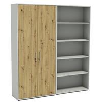 AKTENSCHRANK OFFICE EDITION - SW SET 1 HOCH - Hellgrau/Eiche Artisan, MODERN, Holzwerkstoff (168,8/185,6/33cm) - MID.YOU