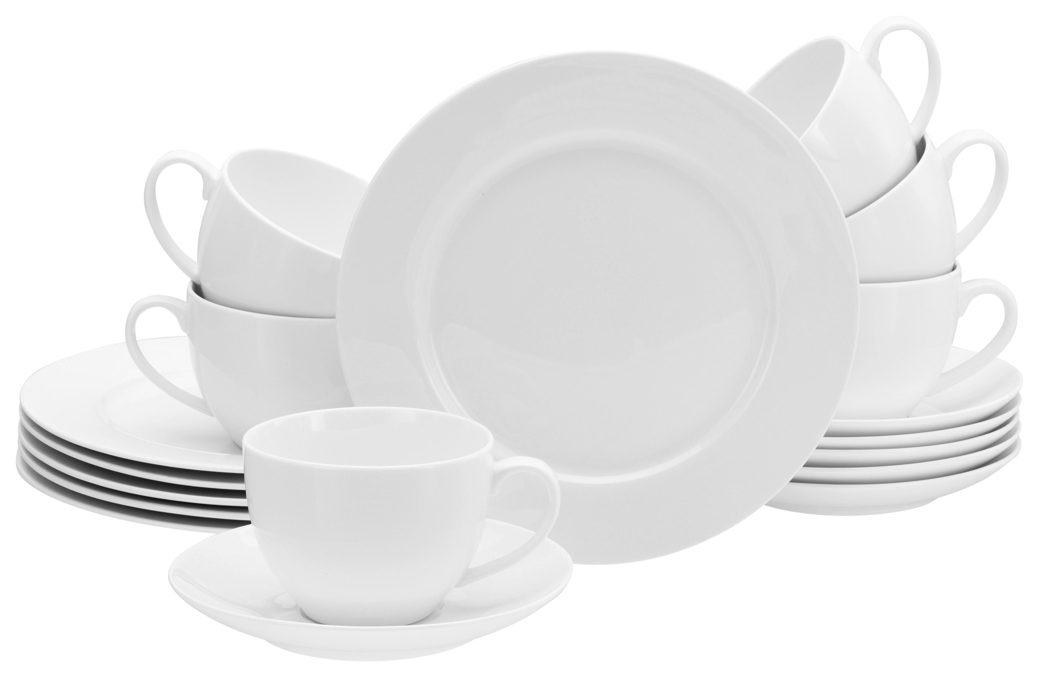 Serviciu De Masă Barcelona 18/1 - alb, Basics, ceramică - Creatable