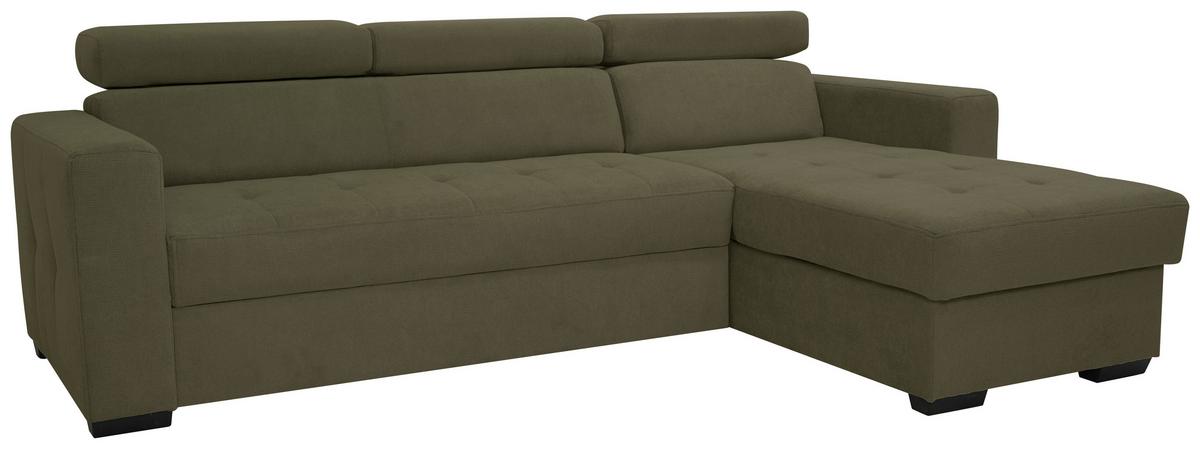 Kutna Garnitura Marco - maslinasto zelena/crna, Konvencionalno, drvni materijal/drvo (238/78-94/170cm) - Modern Living