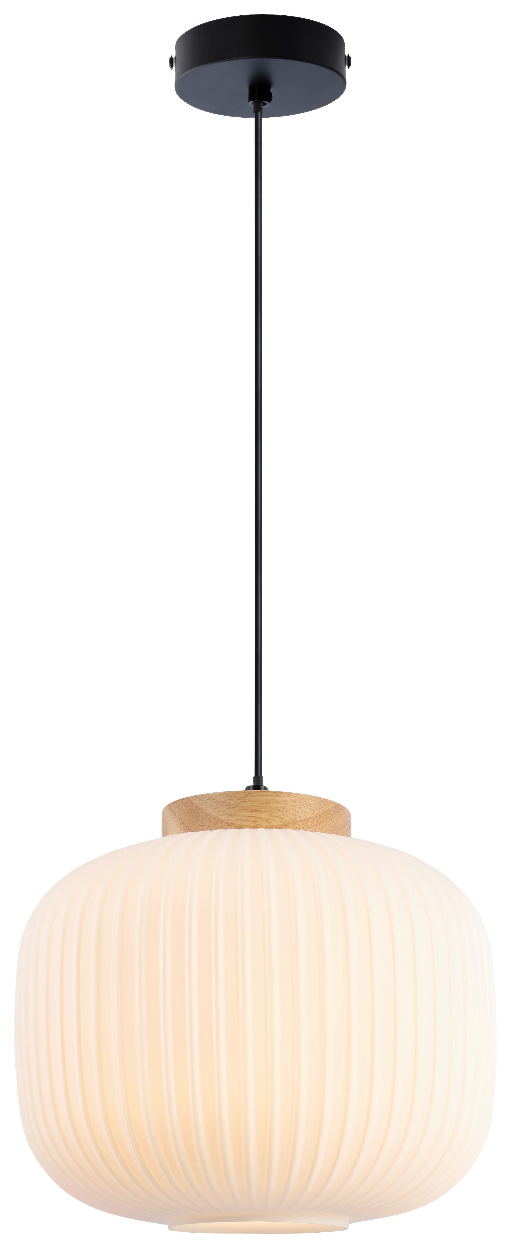 LAMPA WISZĄCA ANNA - biały, Trend, metal/drewno (25/120cm) - Collett's Monde