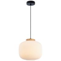 LAMPA WISZĄCA ANNA - biały, Trend, metal/drewno (25/120cm) - Collett's Monde
