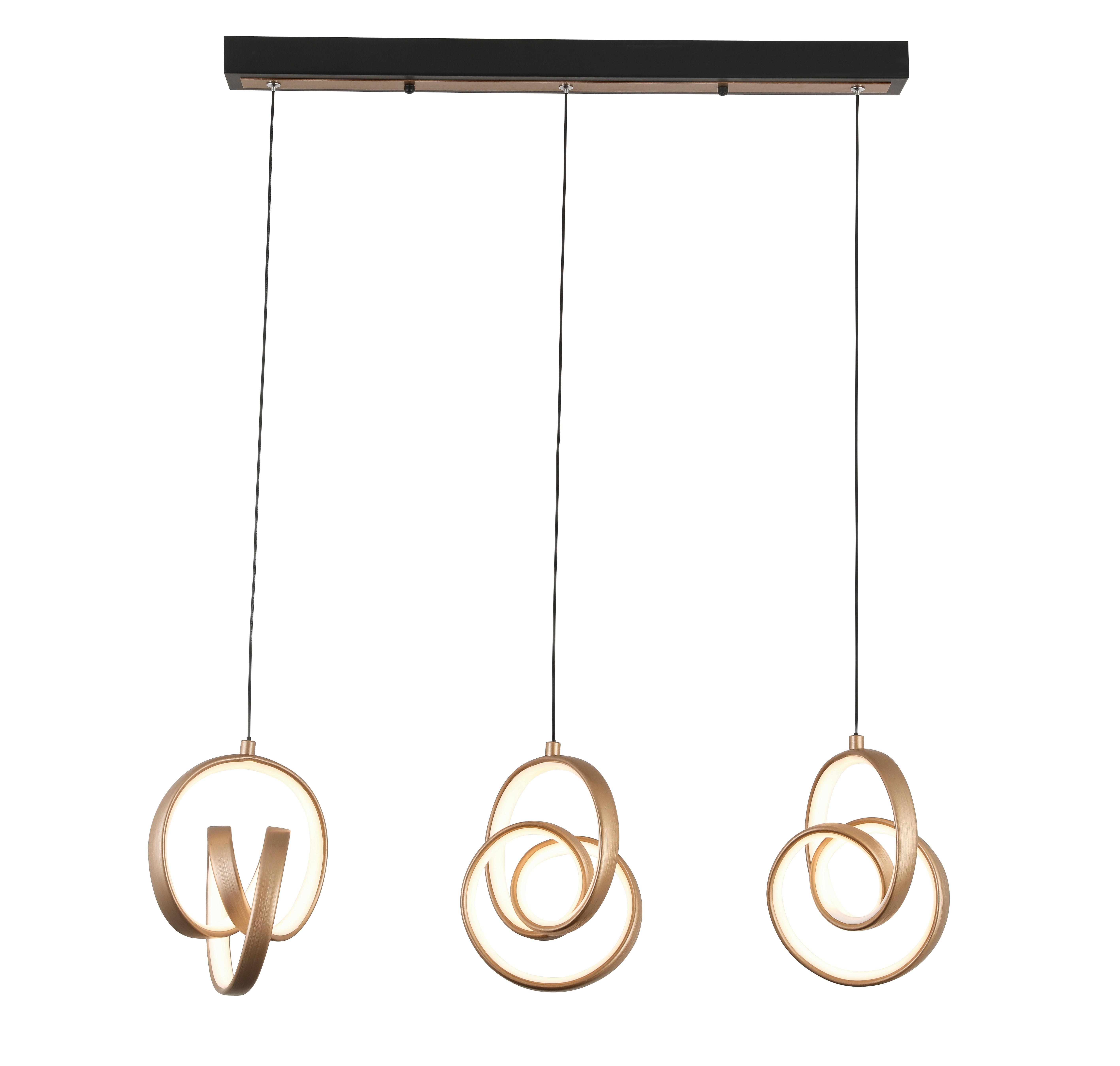 LED-Hängeleuchte Josem 1 max. 30 Watt - Schwarz/Cappuccino, MODERN, Kunststoff/Metall (75/18/120cm) - Premium Living