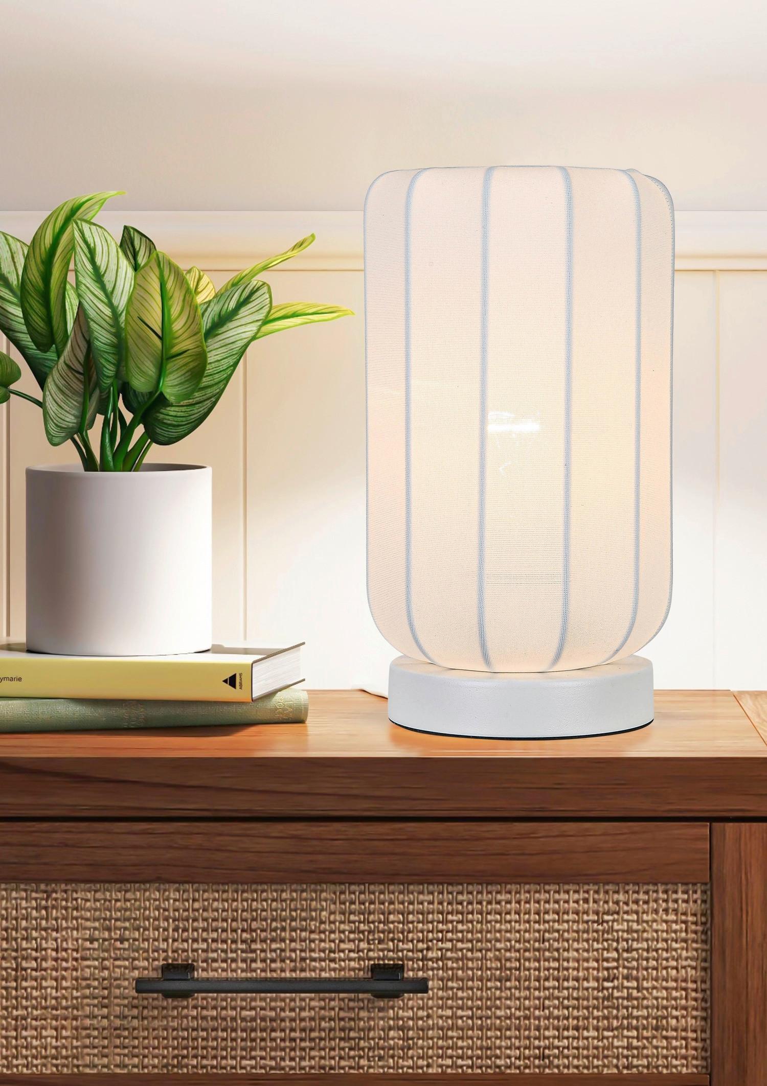 Tischleuchte Stoiu Weiß max. 40 Watt - Weiß, MODERN, Kunststoff/Textil (14/24,5cm) - Mömax