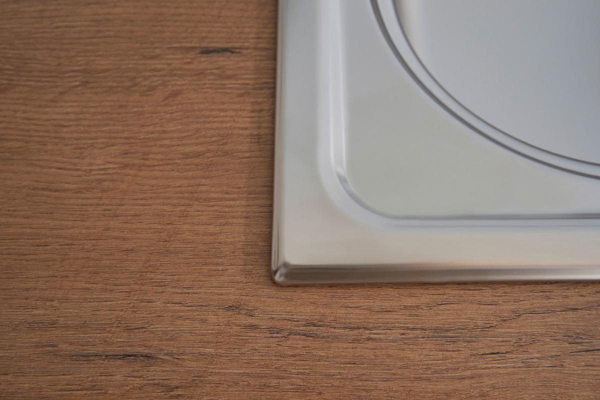 Spüle Edelstahl m. Siebkorb B/T ca. 100x50 cm - Edelstahlfarben, MODERN, Metall (100/17,5/50cm) - Respekta