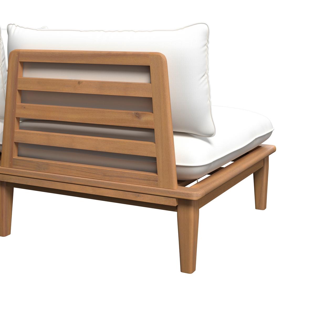 Loungegarnitur Chris Akazie/Beige Echtholz - Beige/Akaziefarben, MODERN, Holz (80/80/26cm) - Mömax