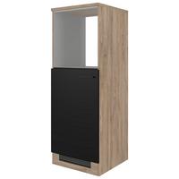 Geräteumbauschrank Capri Schwarz/Eichefarben - Eichefarben/Schwarz, KONVENTIONELL, Holzwerkstoff/Metall (60/168,5/60cm) - FlexWell