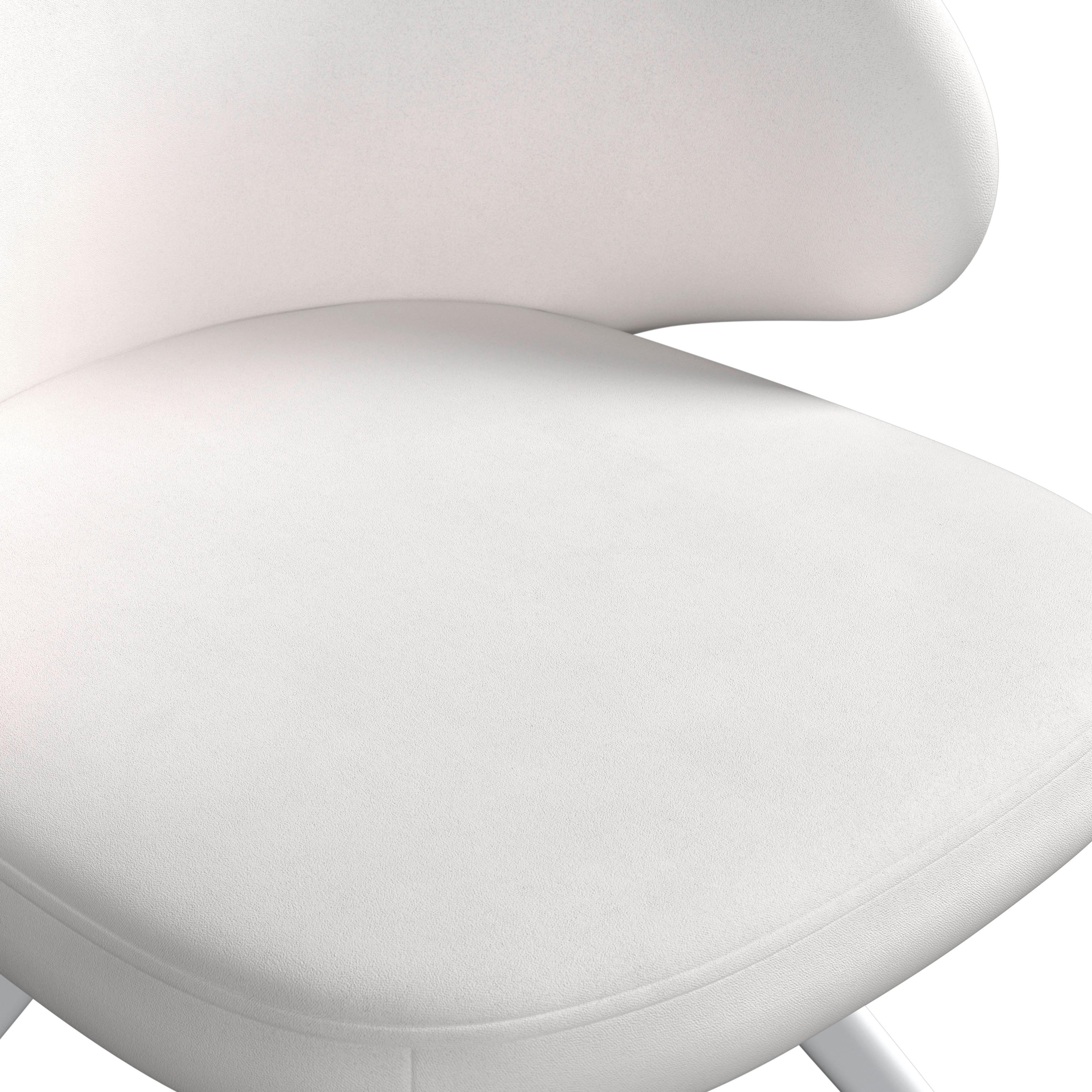 STOL MED ARMSTÖD ADELE - vit/cremefärgad, Modern, metall/textil (61/82,5/52cm) - Bessagi Home