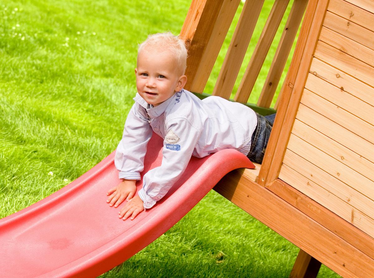 Spielhaus Axi Robin aus Zedernholz - Rot/Braun, Trend, Holz (262/203/157cm) - Ambia Garden
