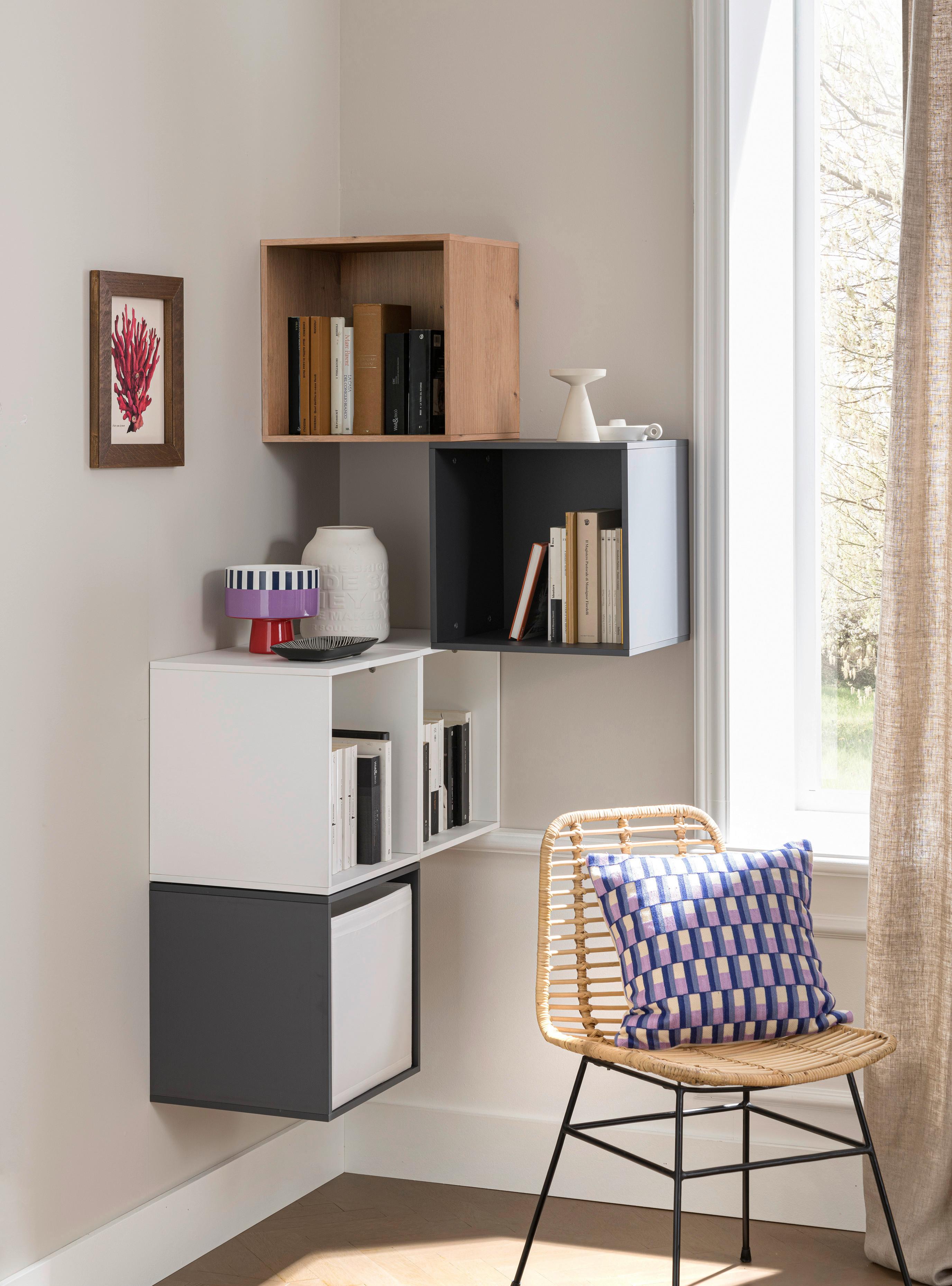 Sitzbox Cubix zum hängen Weiß - Weiß, KONVENTIONELL, Holzwerkstoff (36/36/34cm) - Mömax
