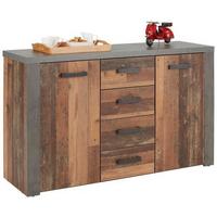 Kommode in Dunkelbraun - Dunkelgrau/Dunkelbraun, Konventionell, Holzwerkstoff/Kunststoff (136/83/41cm) - Mömax