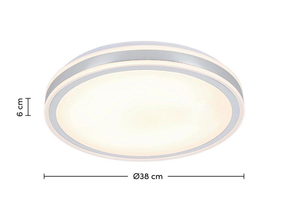 Stropna Led-svetilka Farbi - barve kroma/bela, Moderno, kovina/umetna masa (38/38/6cm) - Mömax