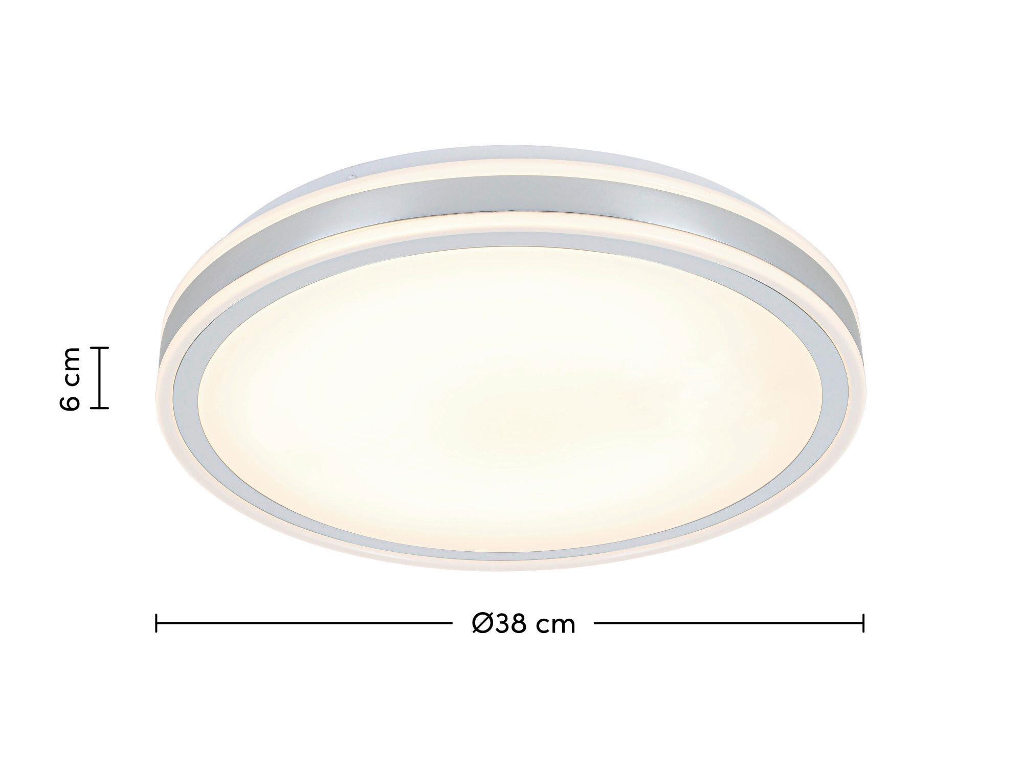 LED-TAKLAMPA FARBI - vit/kromfärg, Modern, metall/plast (38/6cm) - Mömax