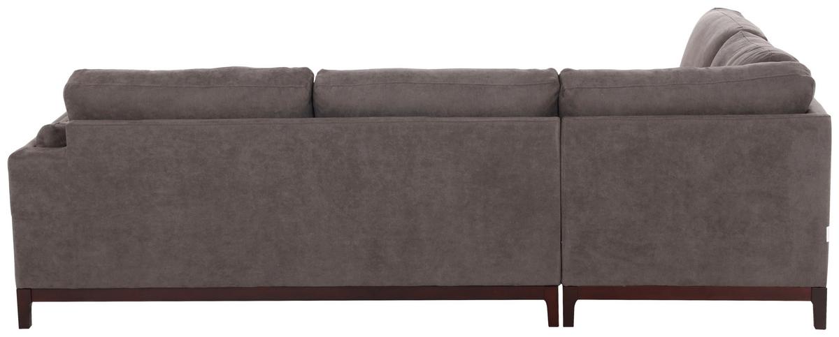 NAROŻNIK BRISTOL - szary/brązowy, Basics, tkanina/drewno (210/278cm) - MID.YOU