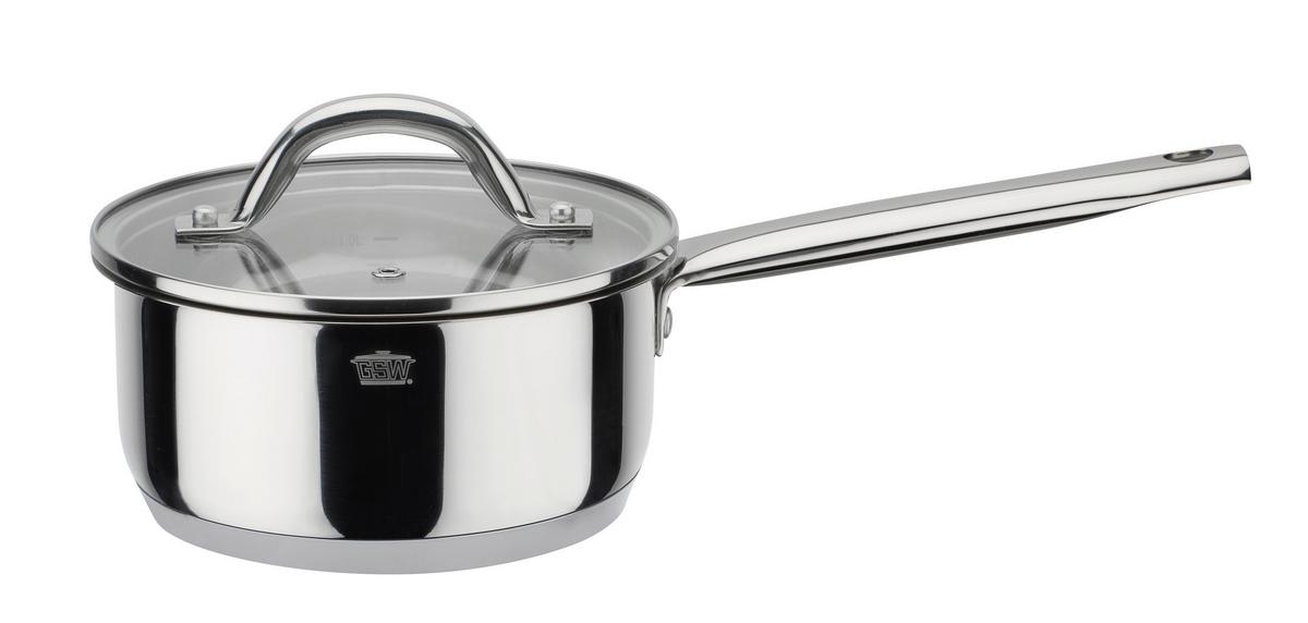 Set Posod Meran, 4-Delni - barve nerjavečega jekla/prozorno, Basics, kovina/steklo - GSW