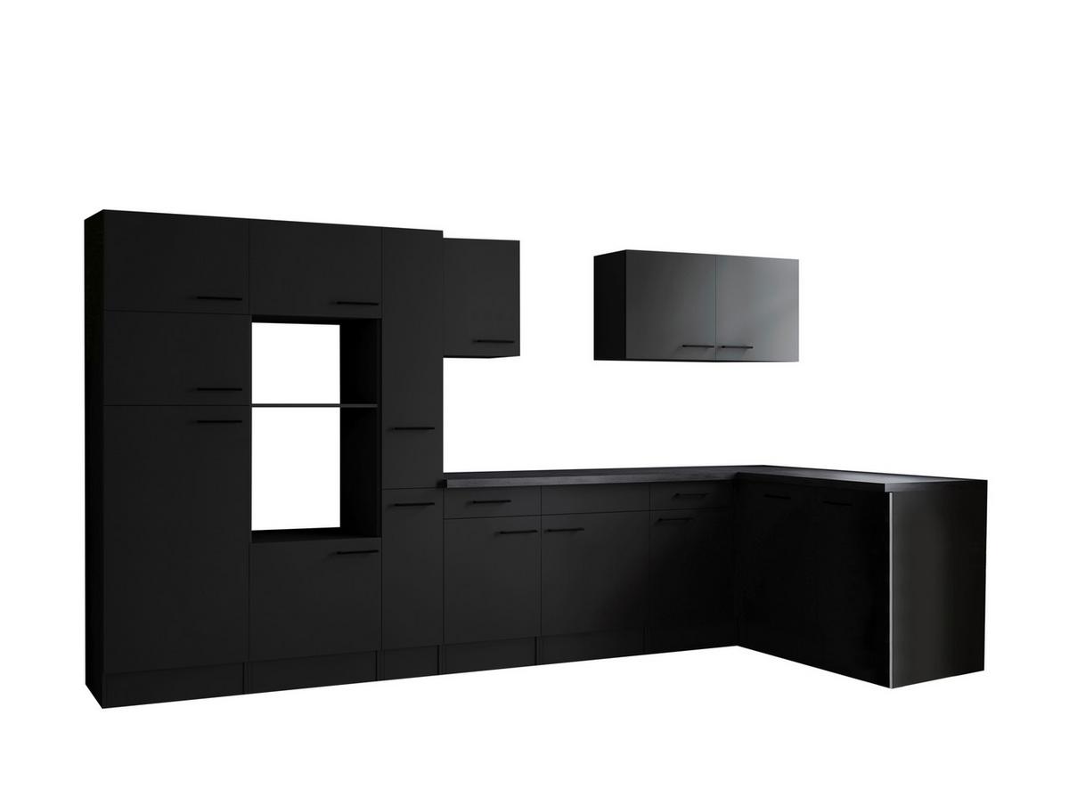 Kotna Kuhinja Brez Aparatov Oliver, 370x172cm - temno siva/črna, Design, kovina/leseni material (370/172cm) - Respekta