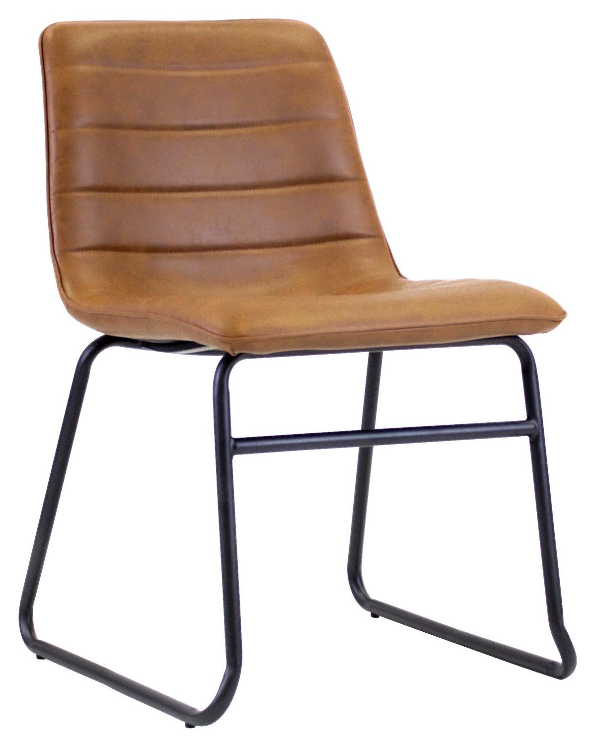 STUHL MILAN - Cognac/Schwarz, KONVENTIONELL, Kunststoff/Textil (48/77/56cm) - MID.YOU
