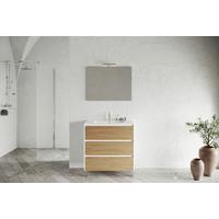 Element Ispod Umivaonika Lisbona - bijela visoki sjaj/boje kroma, Basics, drvni materijal/plastika (80/74/46cm)