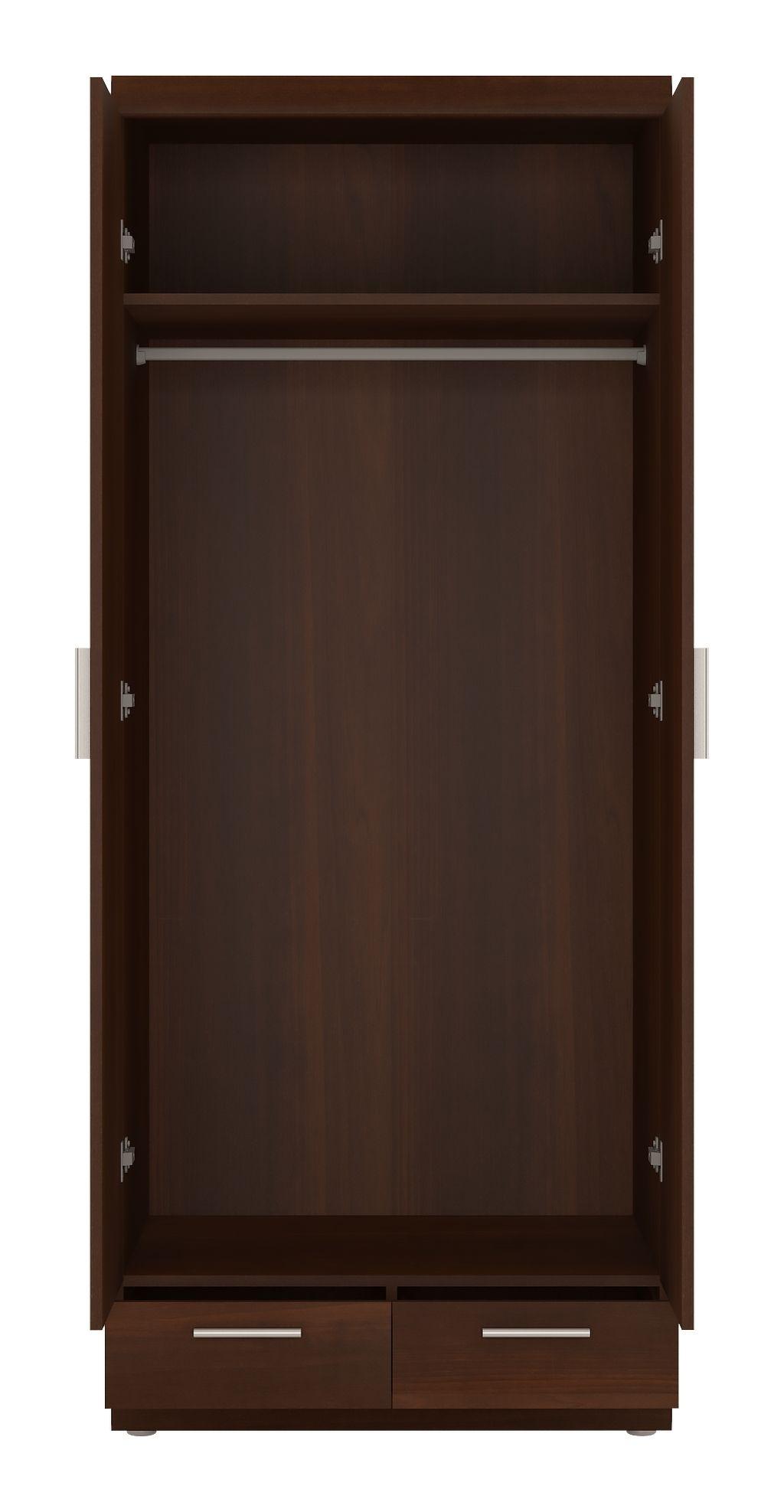 Ruhásszekrény Imperial-D - króm/dió, Konventionell, műanyag/faalapú anyag (80/195/61cm)