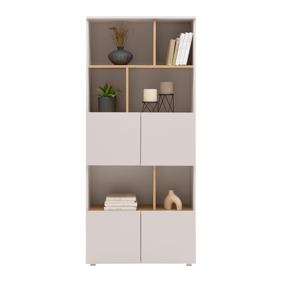 Regal Savanna Kaschmirfarben - Kaschmir/Schwarz, Modern, Holzwerkstoff/Kunststoff (80/180/35cm) - Mömax