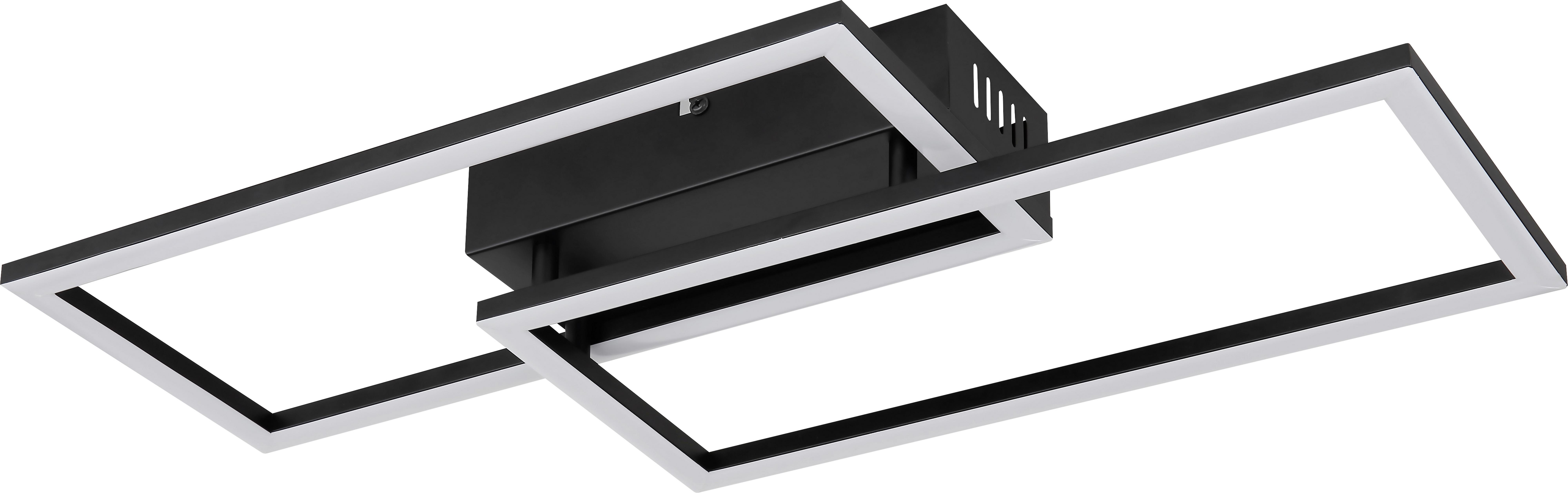 LED-Deckenleuchte Rufio max. 24 Watt - Opal/Schwarz, Modern, Kunststoff/Metall (52/24,2/6,2cm) - Premium Living